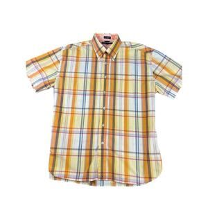 Men’s Tommy Hilfiger Plaid Short-Sleeve Shirt XL 80s 2-Ply Fabric Excellent